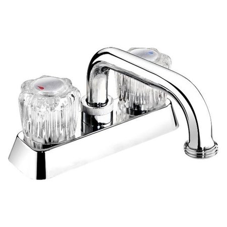BELANGER Belanger EBA40WCP Laundry Tub Faucet with 2 Handles; Polished Chrome - Acrylic round EBA40WCP